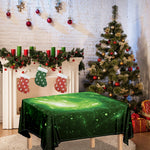 Green Sparkle Galaxy Print Tablecloth