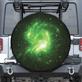 Green Sparkle Galaxy Print Tire Cover