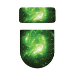 Green Sparkle Galaxy Print Toilet Lid And Tank Cover Set