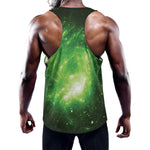 Green Sparkle Galaxy Print Training Tank Top