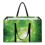 Green Sparkle Galaxy Print Utility Tote Bag