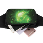 Green Sparkle Galaxy Print Waist Bag