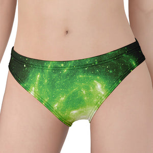 Green Sparkle Galaxy Print Women's Panties