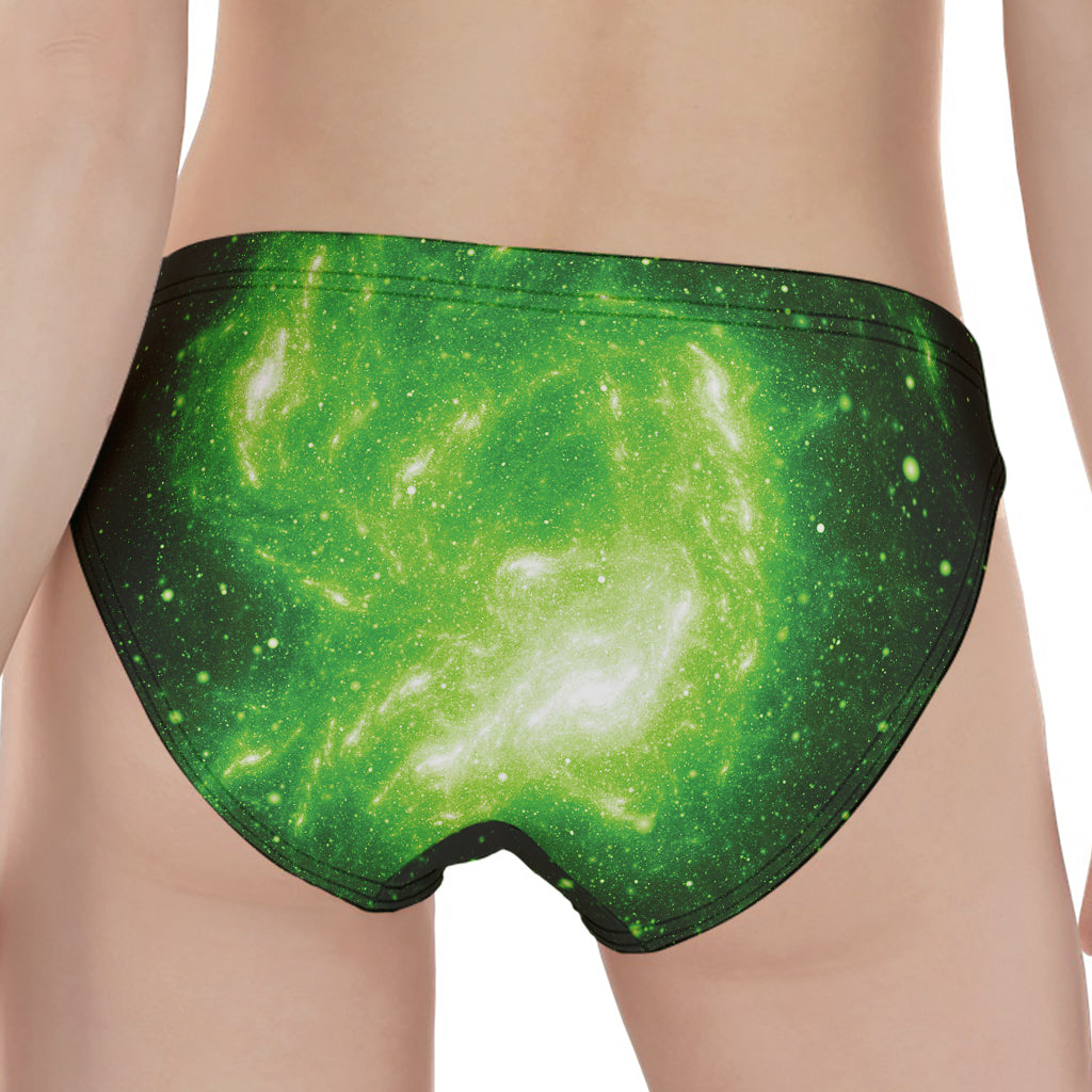 Green Sparkle Galaxy Print Women's Panties