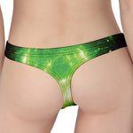 Green Sparkle Galaxy Print Women's Thong