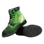 Green Sparkle Galaxy Print Work Boots