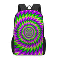 Green Spiral Moving Optical Illusion 17 Inch Backpack
