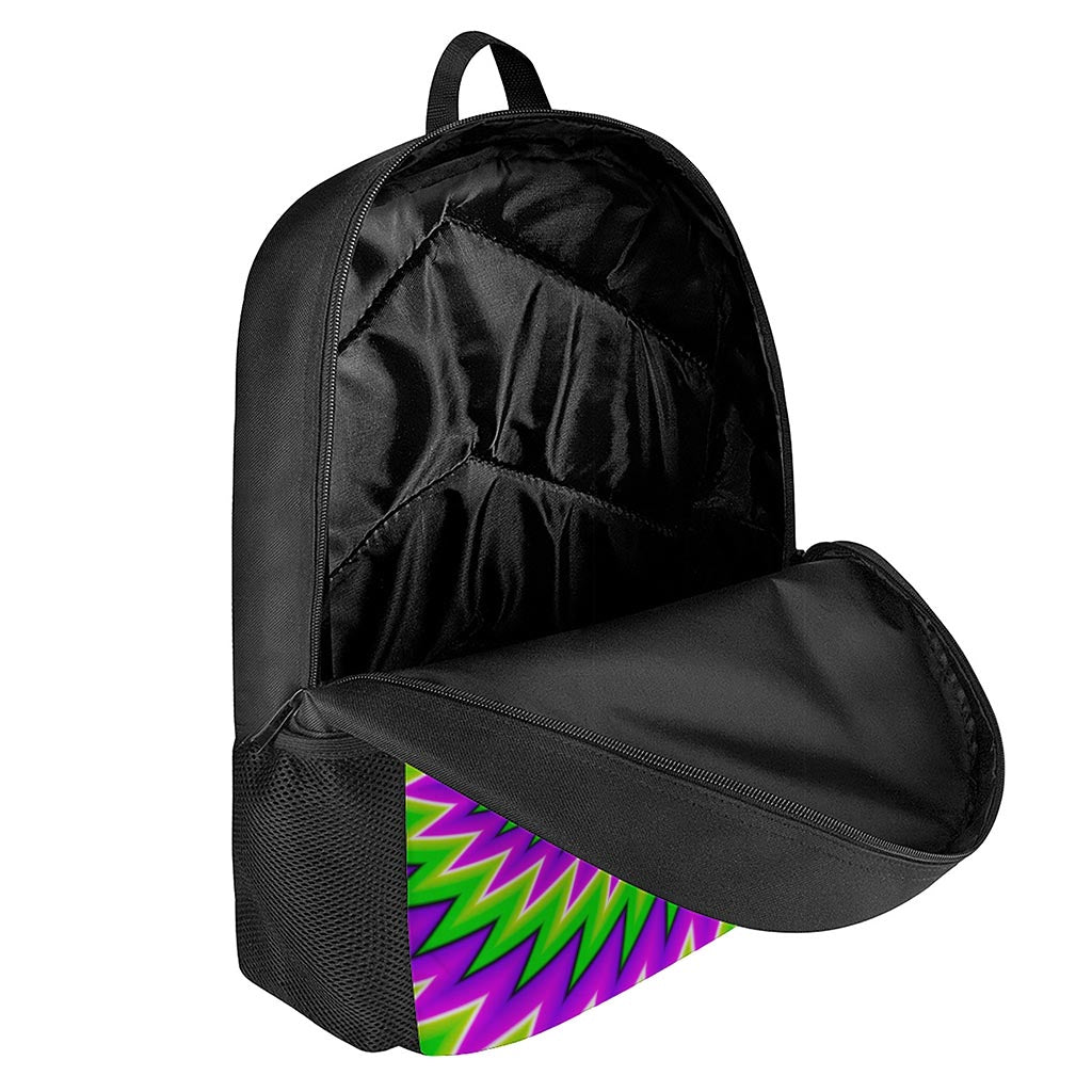 Green Spiral Moving Optical Illusion 17 Inch Backpack