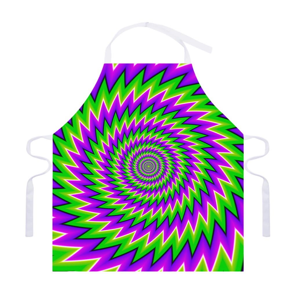 Green Spiral Moving Optical Illusion Adjustable Apron