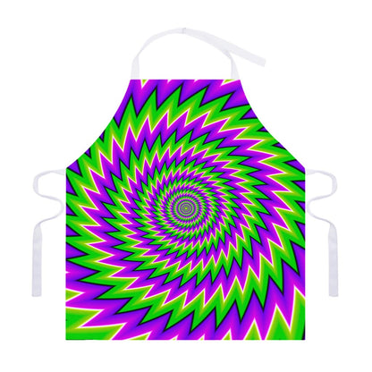 Green Spiral Moving Optical Illusion Adjustable Apron