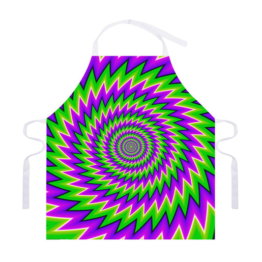 Green Spiral Moving Optical Illusion Adjustable Apron