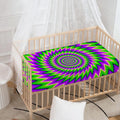Green Spiral Moving Optical Illusion Baby Crib Sheet