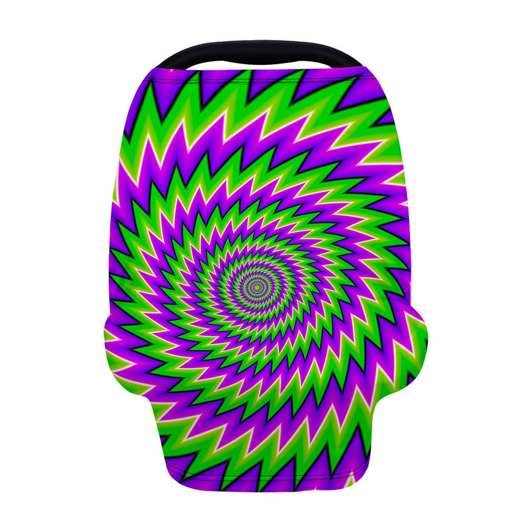 Green Spiral Moving Optical Illusion Baby Seat Cover