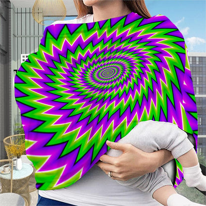 Green Spiral Moving Optical Illusion Baby Seat Cover