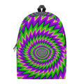 Green Spiral Moving Optical Illusion School Backpack