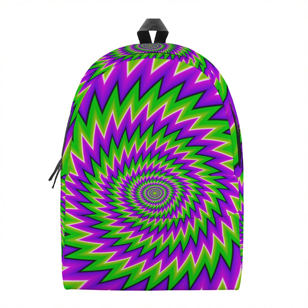 Green Spiral Moving Optical Illusion Backpack
