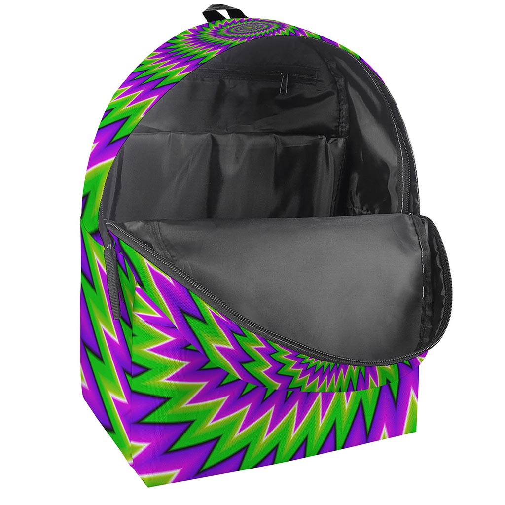Green Spiral Moving Optical Illusion Backpack