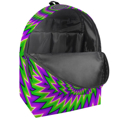 Green Spiral Moving Optical Illusion Backpack