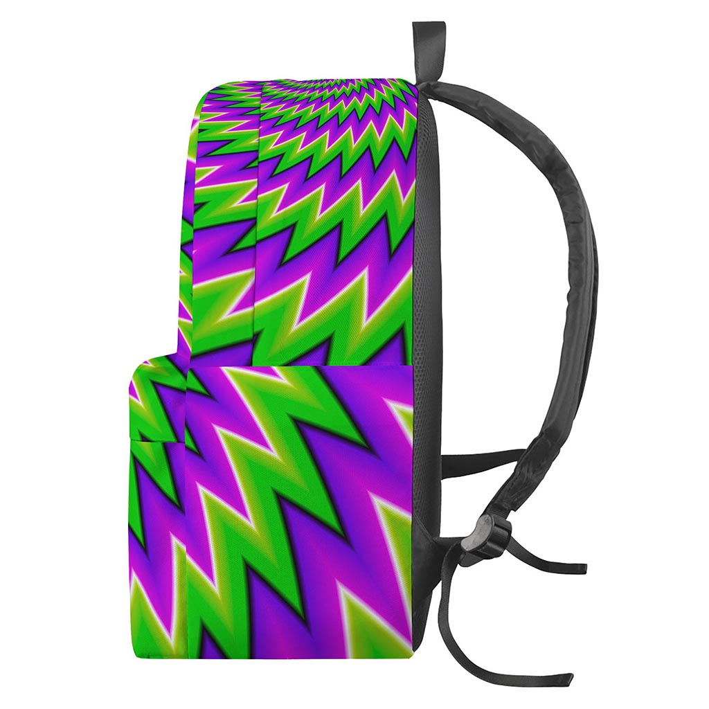 Green Spiral Moving Optical Illusion Backpack