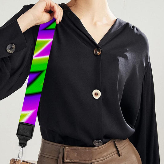 Green Spiral Moving Optical Illusion Bag Strap