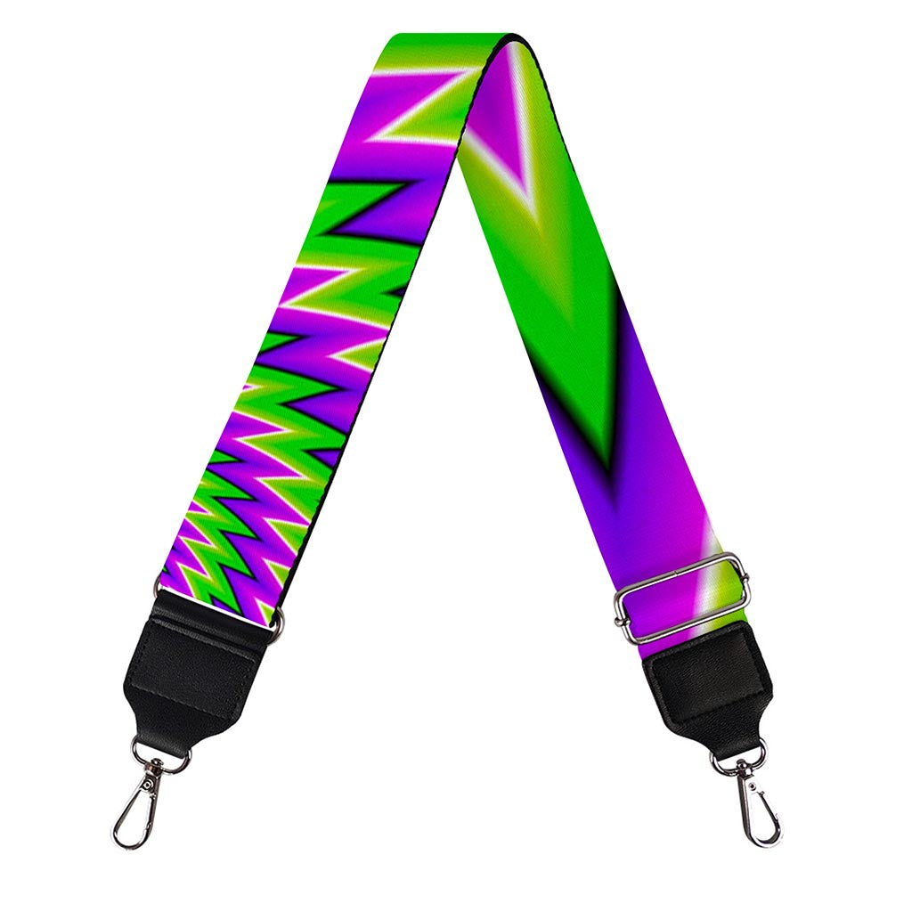Green Spiral Moving Optical Illusion Bag Strap
