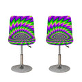 Green Spiral Moving Optical Illusion Bar Stool Covers