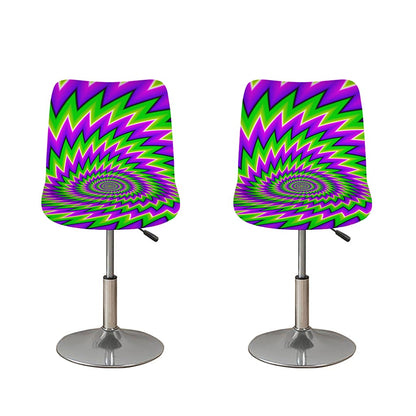 Green Spiral Moving Optical Illusion Bar Stool Covers