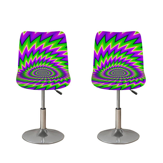 Green Spiral Moving Optical Illusion Bar Stool Covers