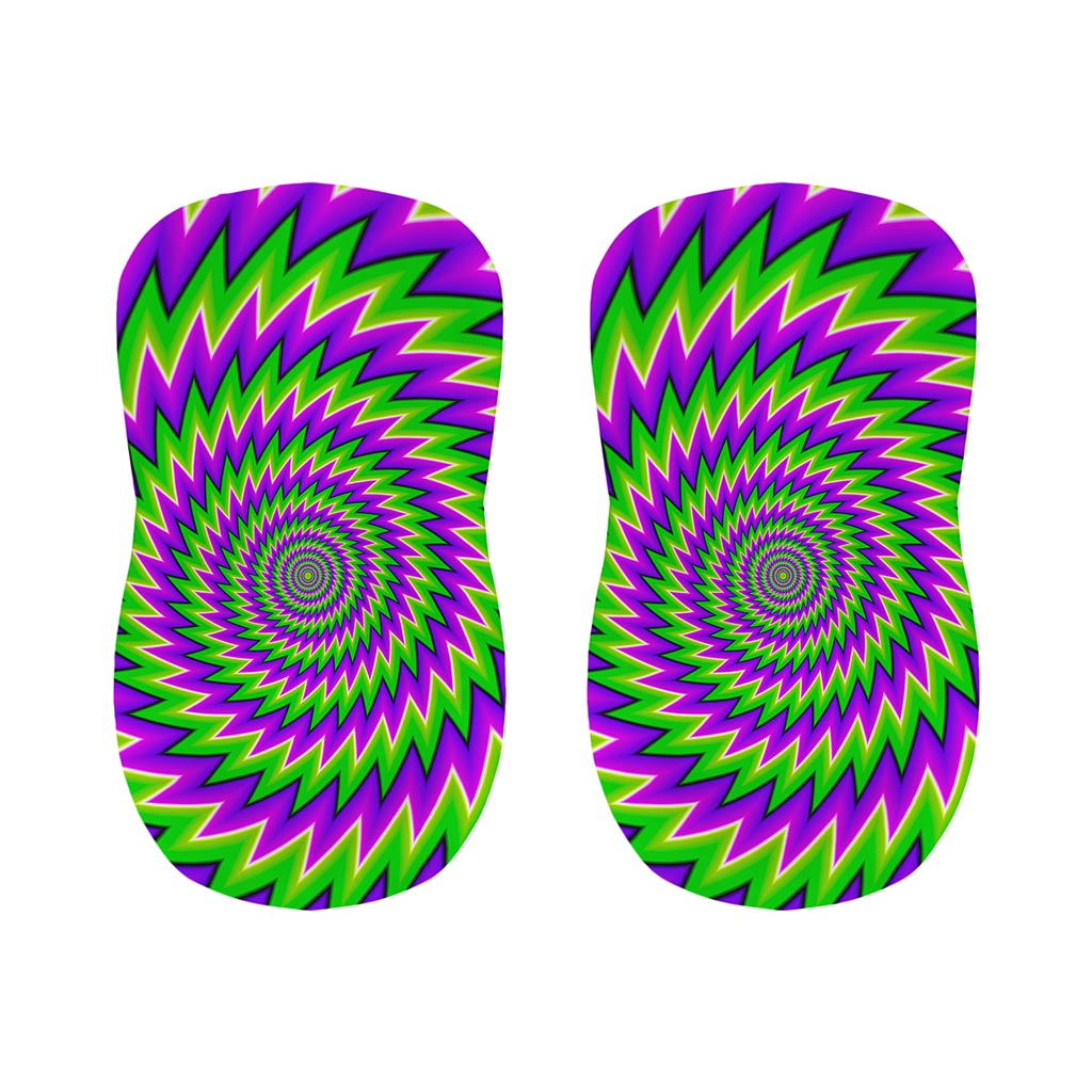 Green Spiral Moving Optical Illusion Bar Stool Covers