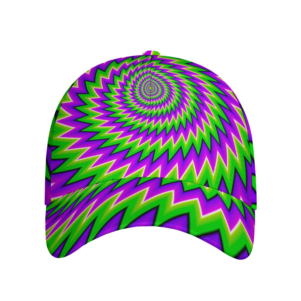 Green Spiral Moving Optical Illusion Baseball Cap