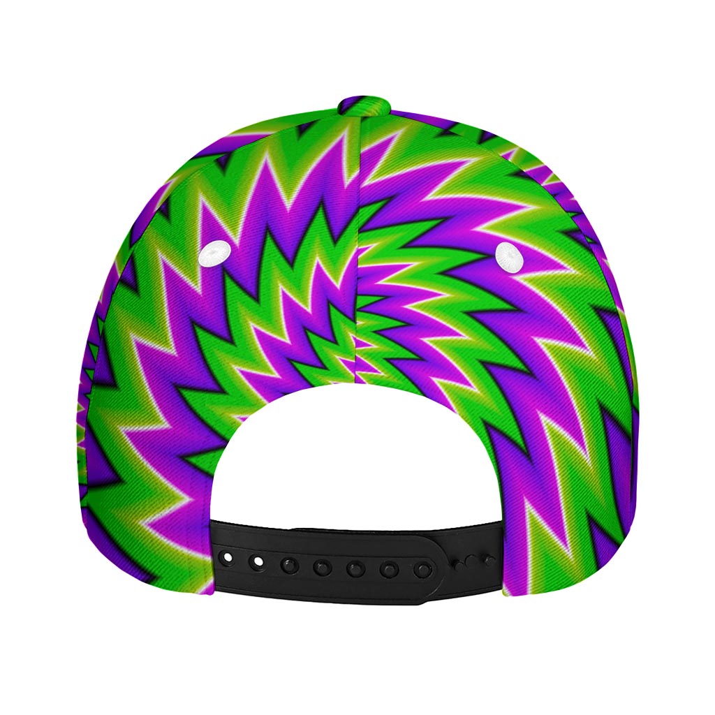 Green Spiral Moving Optical Illusion Baseball Cap