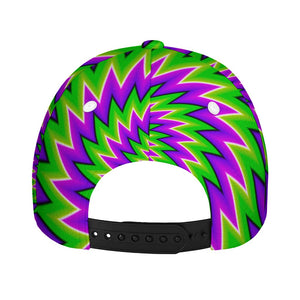 Green Spiral Moving Optical Illusion Baseball Cap