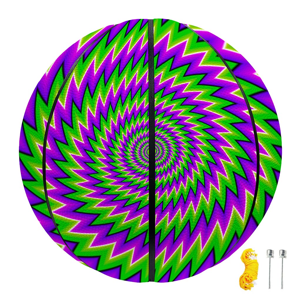 Green Spiral Moving Optical Illusion Basketball