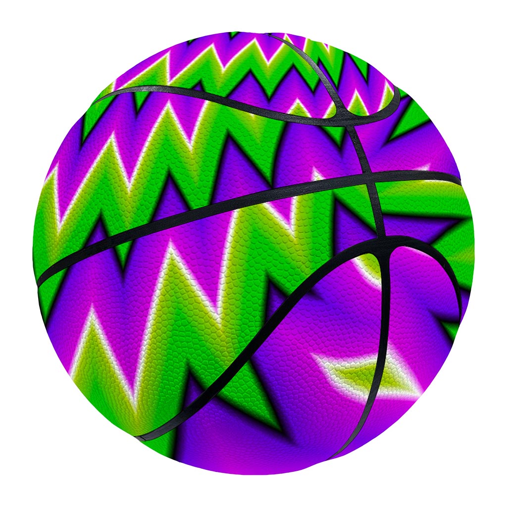 Green Spiral Moving Optical Illusion Basketball
