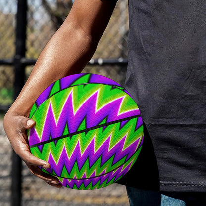 Green Spiral Moving Optical Illusion Basketball
