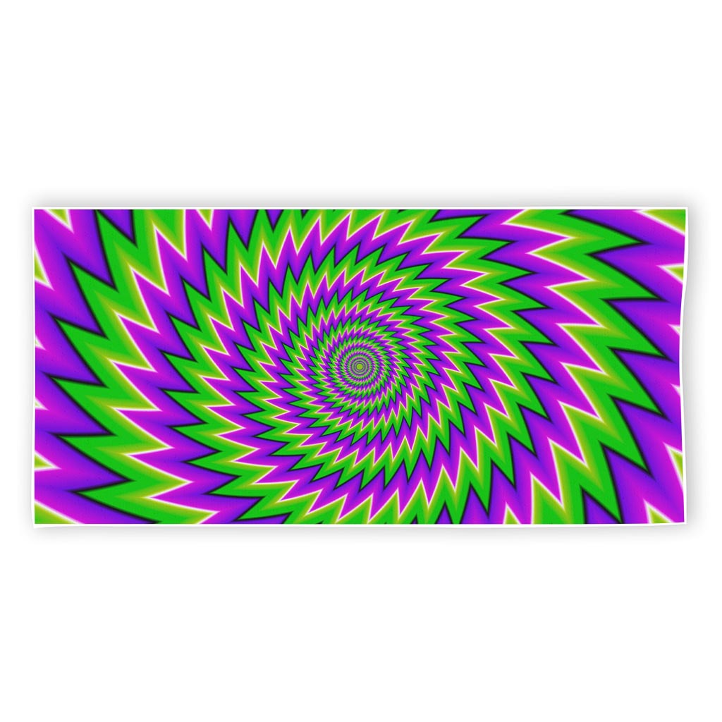 Green Spiral Moving Optical Illusion Beach Towel