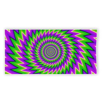 Green Spiral Moving Optical Illusion Beach Towel