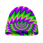 Green Spiral Moving Optical Illusion Beanie