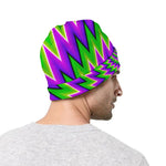 Green Spiral Moving Optical Illusion Beanie