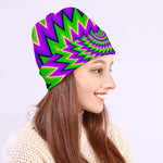 Green Spiral Moving Optical Illusion Beanie