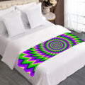 Green Spiral Moving Optical Illusion Bed Runner