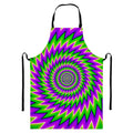Green Spiral Moving Optical Illusion Bib Apron With Pocket
