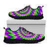 Green Spiral Moving Optical Illusion Black Running Shoes