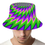 Green Spiral Moving Optical Illusion Bucket Hat
