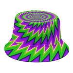 Green Spiral Moving Optical Illusion Bucket Hat