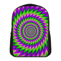 Green Spiral Moving Optical Illusion Casual Backpack