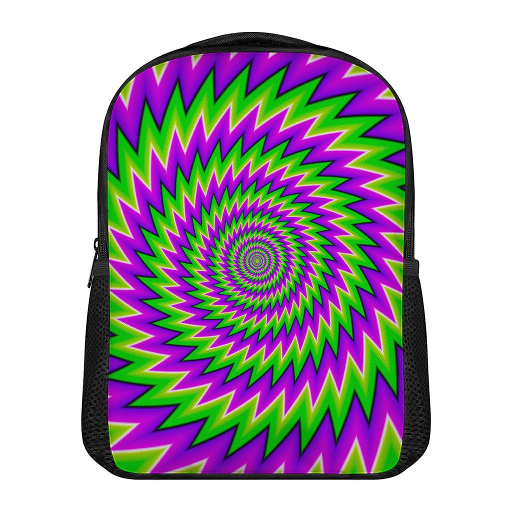 Green Spiral Moving Optical Illusion Casual Backpack