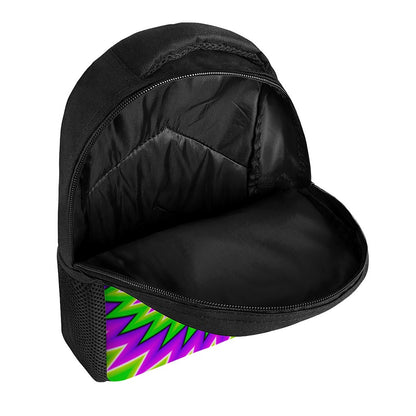 Green Spiral Moving Optical Illusion Casual Backpack