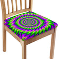 Green Spiral Moving Optical Illusion Chair Cushion Cover