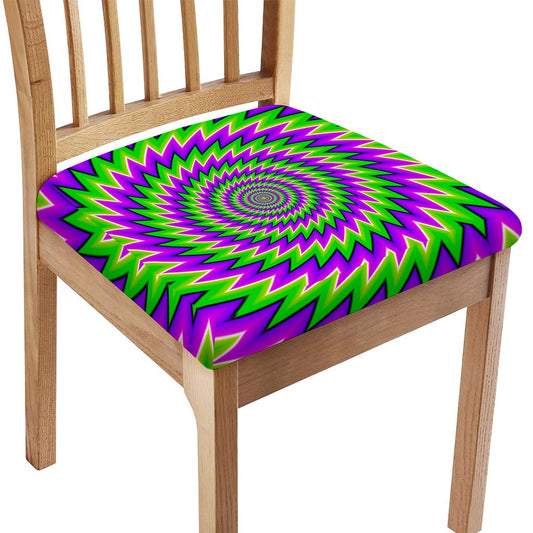 Green Spiral Moving Optical Illusion Chair Cushion Cover